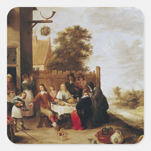 The Feast of the Prodigal Son, 1644 Square Sticker (Front)
