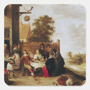 The Feast of the Prodigal Son, 1644 Square Sticker