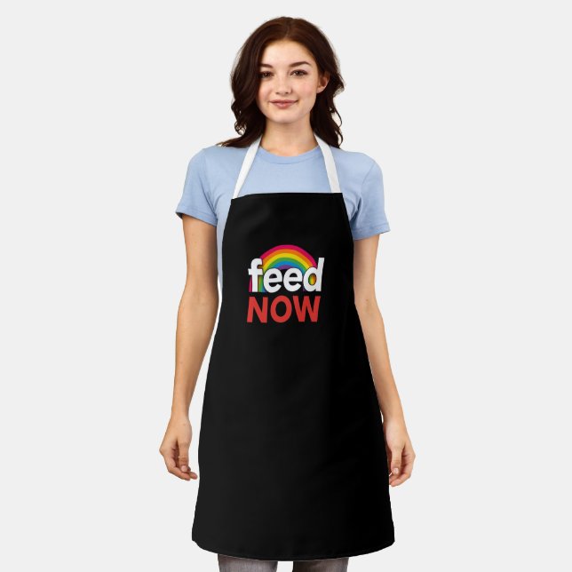 The Feed Now” Apron – Funny Cooking & BBQ Gift (Worn)