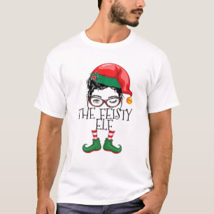 The Feisty Elf Matching Family Pyjamas Christmas X T-Shirt