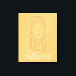 The Fellowship - Small Group, Big Adventure Canvas Print<br><div class="desc">Honor the legendary journey of The Fellowship of the Ring™ with this beautifully illustrated Lord of the Rings™ design. Featuring an elegant Elven-style archway framing The One Ring™ resting upon a stone pedestal, the artwork symbolizes unity, courage, and the power of friendship. The phrase “small group, big adventure” captures the...</div>