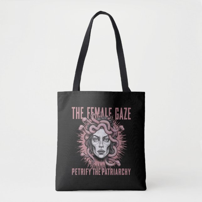 The Female Gaze Petrify The Patriarchy Medusa Tote Bag (Front)