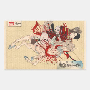 The Female Warrior Hangaku Rectangular Sticker