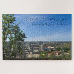   The Fence and The Sky. Contemporary Modern Photo Jigsaw Puzzle