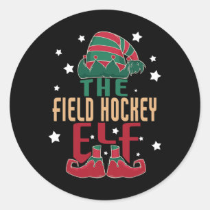 The Field Hockey Elf Christmas Pajama - Field Hock Classic Round Sticker