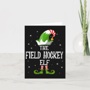 The Field Hockey Elf Family Matching Group Christm Card