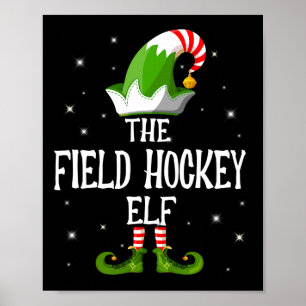 The Field Hockey Elf Family Matching Group Christm Poster