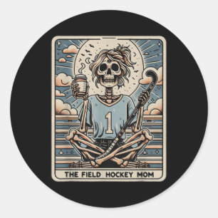The Field Hockey Mom Tarrot Card Classic Round Sticker