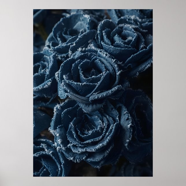 The Fierce Grace of Reconstructed Denim Roses Poster (Front)