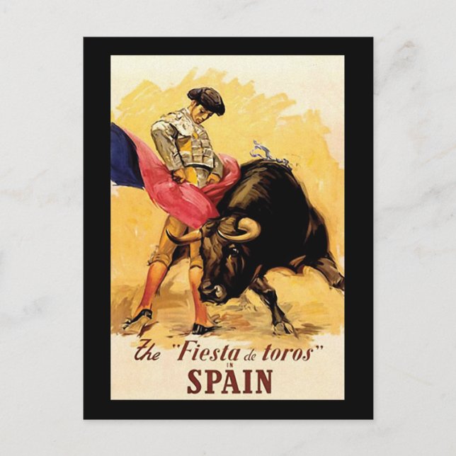 The Fiesta De Toros In Spain Postcard (Front)