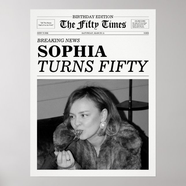 The Fifty Times Newspaper 50th Birthday Poster (Front)