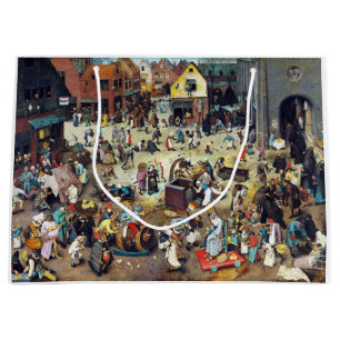 The Fight Between Carnival and Lent, Bruegel Large Gift Bag