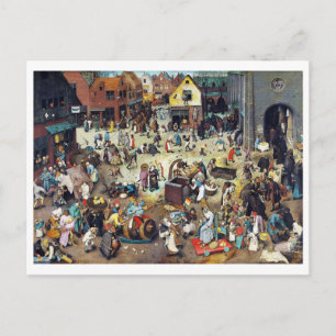 The Fight Between Carnival and Lent, Bruegel Postcard