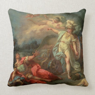 The fight between Mars and Minerva, 1771 (oil on c Cushion