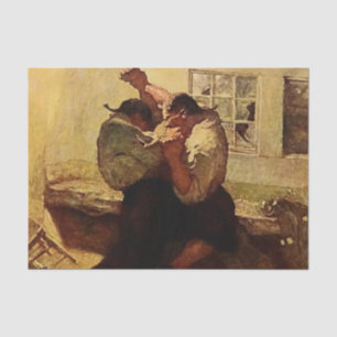 “The Fight in the Cabin” by NC Wyeth Tissue Paper