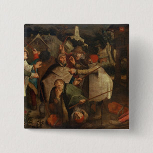 The Fight of the Blind Men, 1643 15 Cm Square Badge