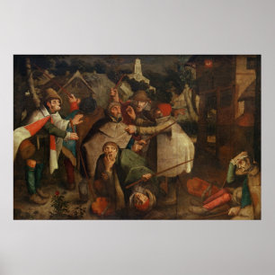 The Fight of the Blind Men, 1643 Poster