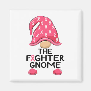 The Fighter Gnome - Breast Cancer Awareness Gnome Magnet