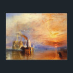 The Fighting Temeraire Postcard<br><div class="desc">by J. M. W. Turner it is a painting of a ship that is being tugged into to be broken up</div>