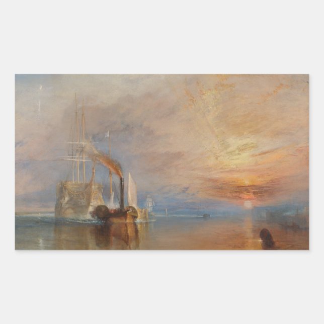 The Fighting Temeraire Turner Sunset Seascape Rectangular Sticker (Front)