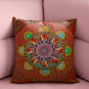 The Filter Floral Red of Squire Manipur Mandala Cushion