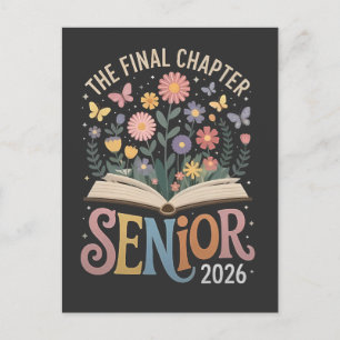 The Final Chapter Senior 2026 Graduation Blossom Announcement Postcard