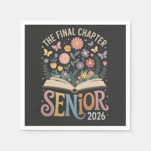 The Final Chapter Senior 2026 Graduation Blossom Napkin