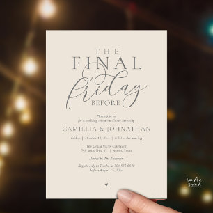 “The Final Friday Before” Romance Rehearsal Dinner Invitation