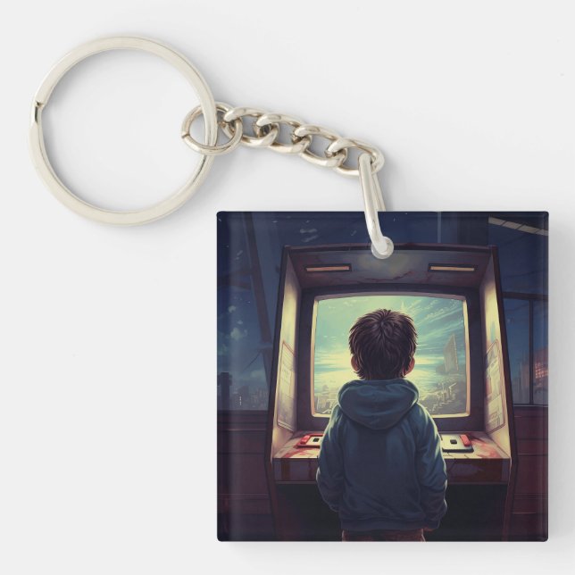 The Final Level | A Retro Arcade Dream Key Ring (Front)