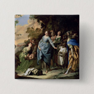 The Finding of Moses, c.1650-56 (oil on canvas) 15 Cm Square Badge