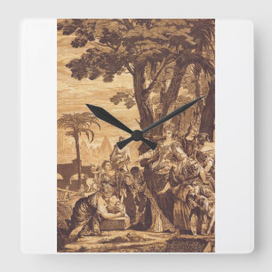 The Finding of Moses from Book of Exodus Square Wall Clock