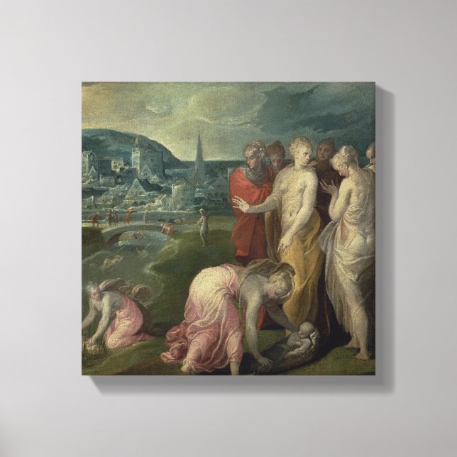 The Finding of Moses (oil on canvas) Canvas Print (Front)