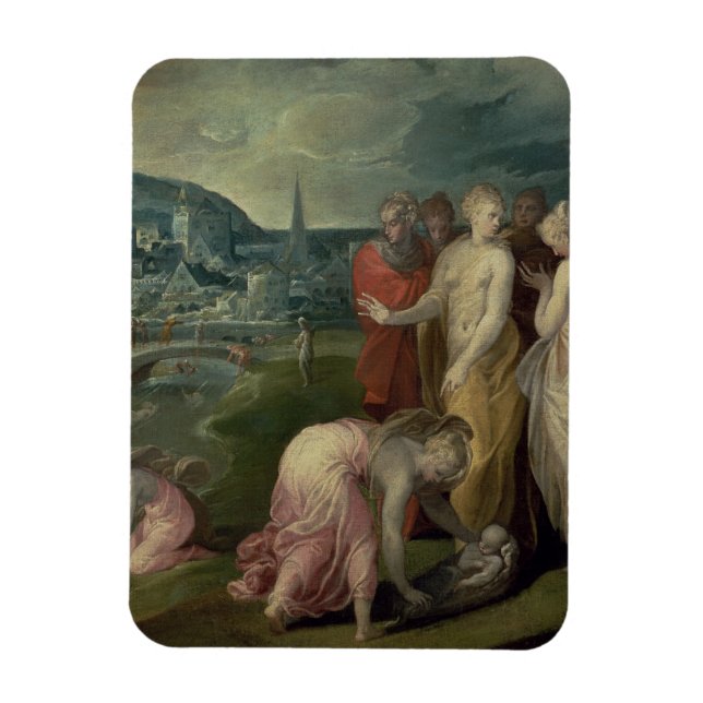 The Finding of Moses (oil on canvas) Magnet (Vertical)