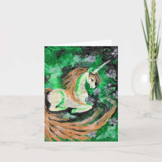 The Finger Painted Unicorn Card (Front)