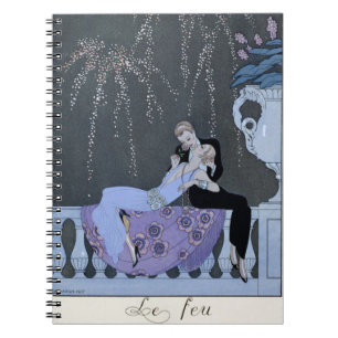 The Fire, illustration for 'Fetes Galantes' by Pau Spiral Notebook