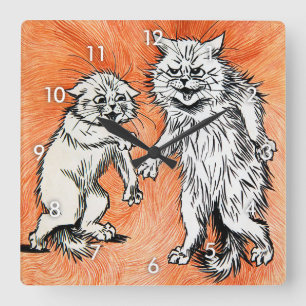 The Fire of The Mind, Louis Wain Square Wall Clock