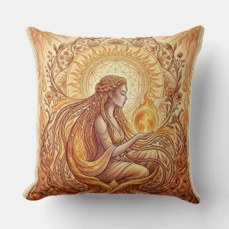 The Fire Priestess – Keeper of Inner Flame Cushion