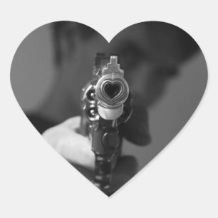 the firearm of the love which kills heart sticker