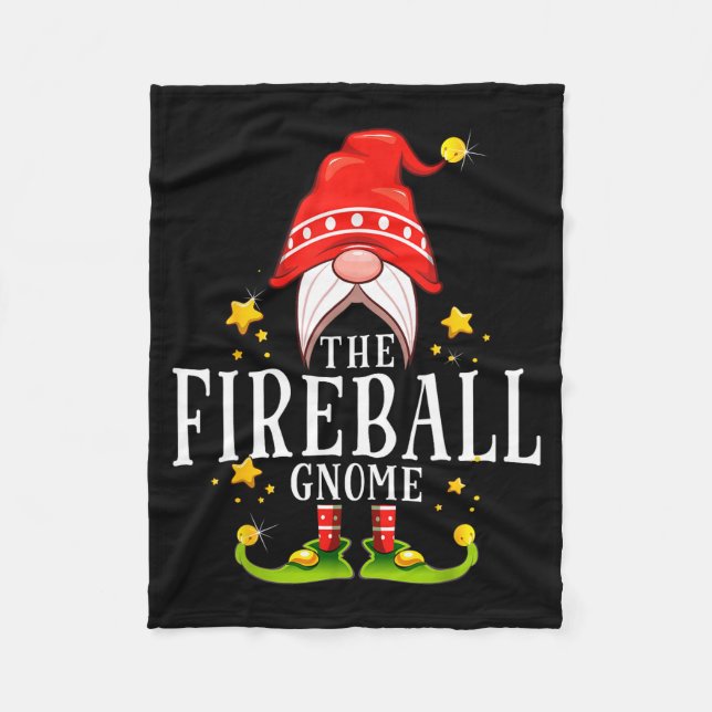 The Fireball Gnome Christmas Matching  Fleece Blanket (Front)