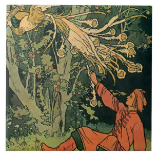 “The Firebird” Fairy Tale Art by Ivan Bilibin Tile