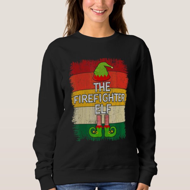 The Firefighter Elf Matching Group Christmas Party Sweatshirt (Front)