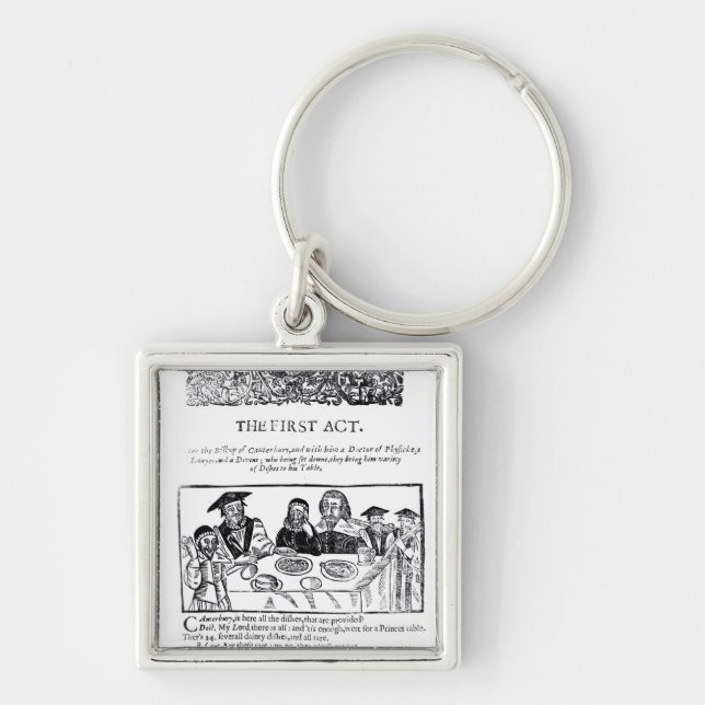 The First Act, a satirical play against Key Ring (Front)