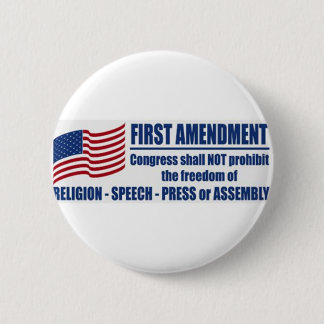 The First Amendment 6 Cm Round Badge