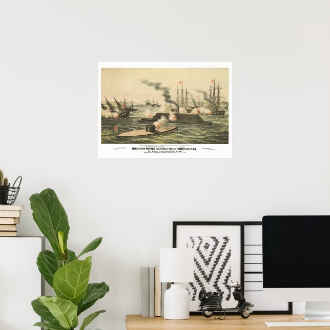 The First Battle Between Iron Ships of War 1862  Poster (Home Office)