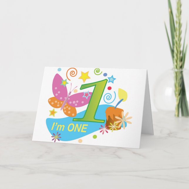The first birthday One year old baby Card (Front)
