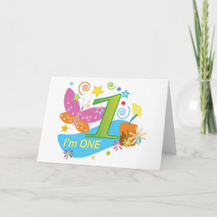 The first birthday One year old baby Card