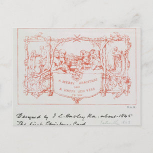 The first Christmas card, by J.C.Horsley, 1843 Holiday Postcard