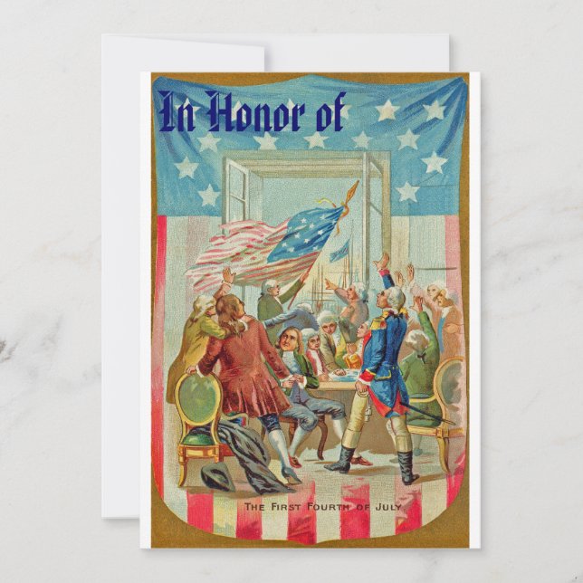 The First Fourth Of July Vintage Invitation (Front)