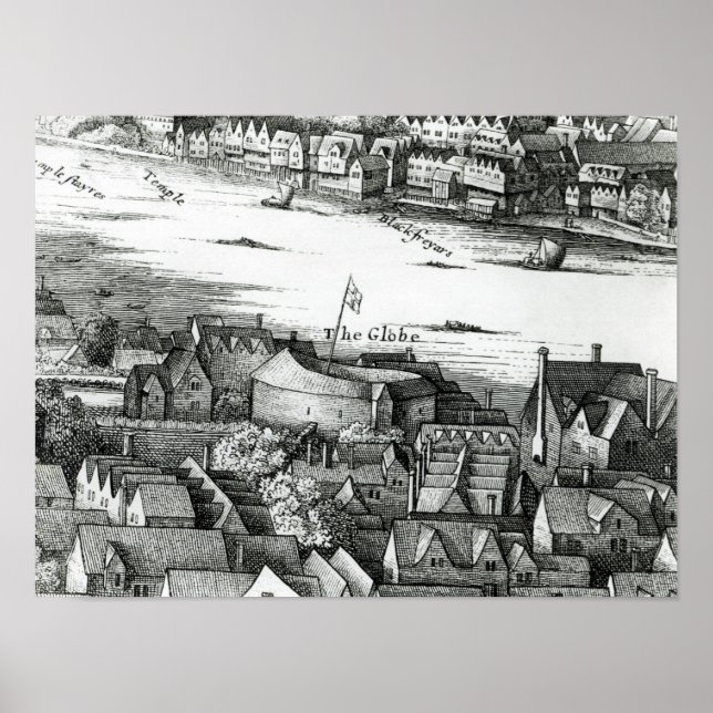 The First Globe Theater or Rose Theater Poster (Front)