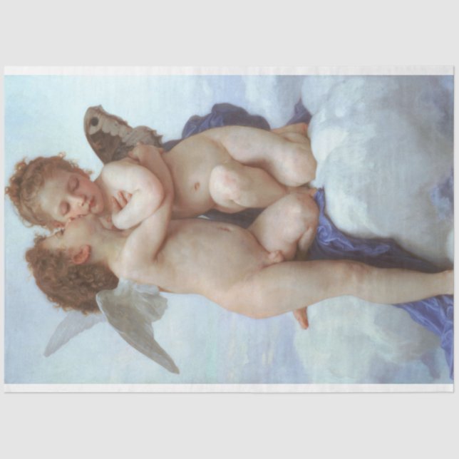 The First Kiss, Amor and Psyche, Bouguereau Tissue Paper (Front)